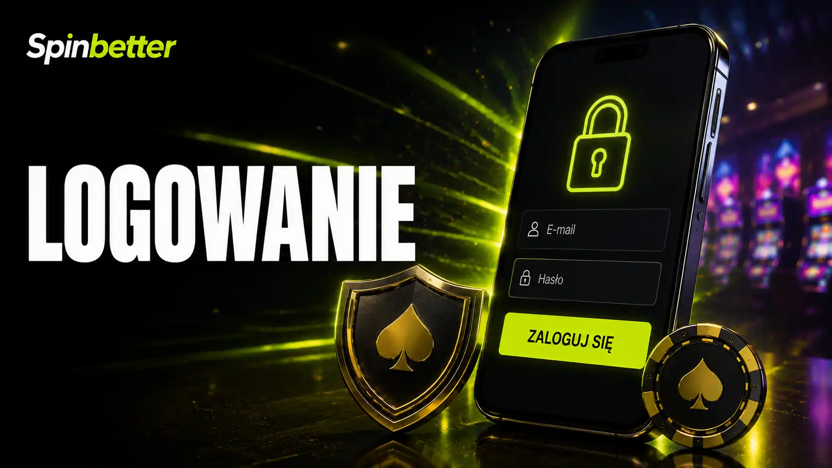Okno logowania do konta SpinBetter z polem e-mail i hasła